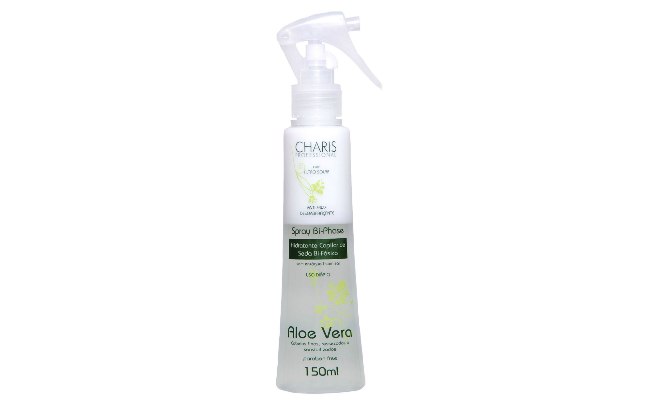 Spray Bi-phase, da Charis Professional, promete hidratar os fios ao mesmo tempo que protege contra os raios UV l R$36,90