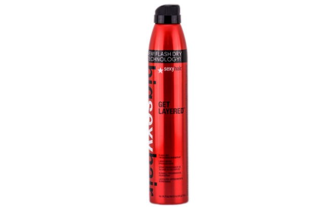 Get Layered, da Big Sexy Hair, é um spray de fixação seco, que dá volume, brilho e hidratação | R$ 76,50