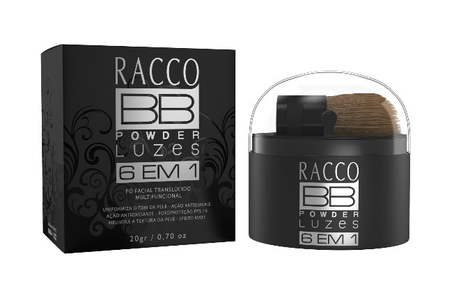 BB Cream em pó, da Racco, trata a pele enquanto maquia e melhora a aparência da pele. R$ 69,90