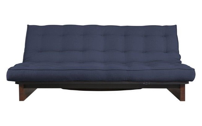 O sofá-cama Chicago, da Futon Company, tem estrutura de aço e revestimento de sarja peletizada. Mede 2,10 x 1,04 x 0,87 m. R$ 4.588