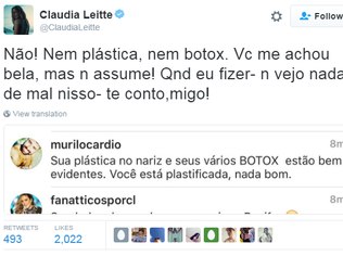 Claudia Leitte rebate comentários na web